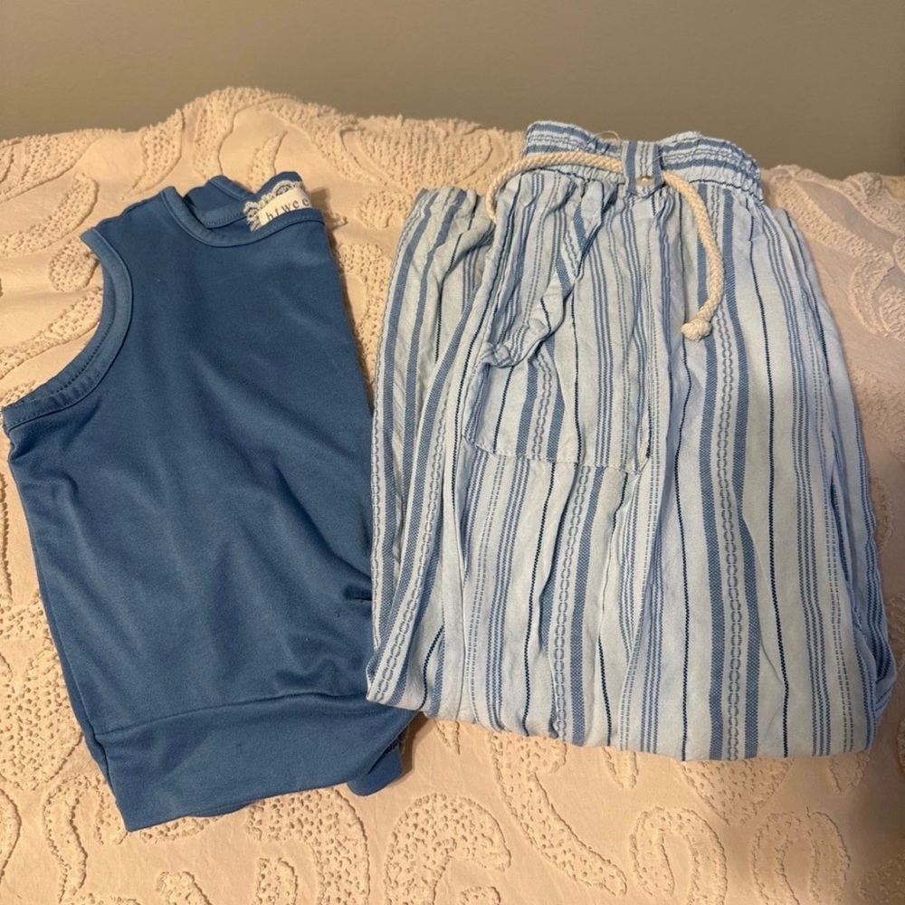 btween Blue and White Kids Matching Set